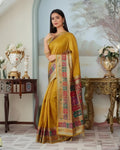 Suvarna Mustard Heritage Silk Saree