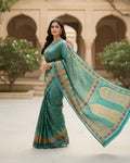 Aishwarya Teal Heritage Silk Saree
