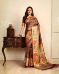 Rajasi Maroon Heritage Silk Saree