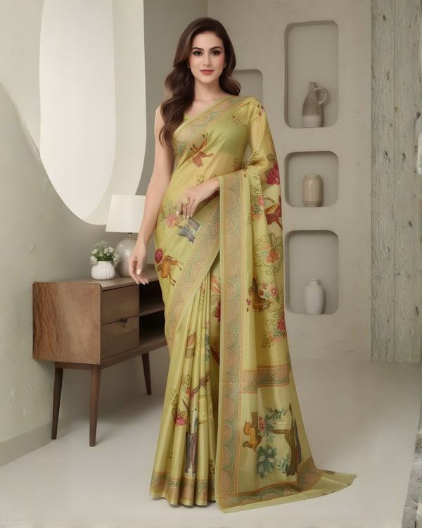 Haritima Floral Heritage Silk Saree
